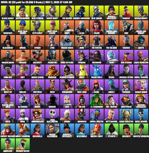 [PC/PSN/XBOX] | 92 skins | Take The L | Floss | OG STW | Black Knight | Sparkle Specialist | Royale Knight | The Reaper | Elite Agent | Blue Squire | Full Access