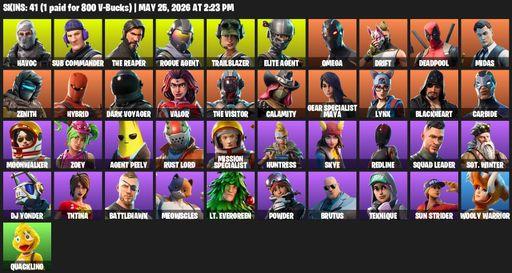 [PC/PSN] | 41 skins | Take The L | The Reaper | Elite Agent | Omega | Mako | Havoc | Sub Commander | Rogue Agent | Trailblazer | Drift | Deadpool | Full Access