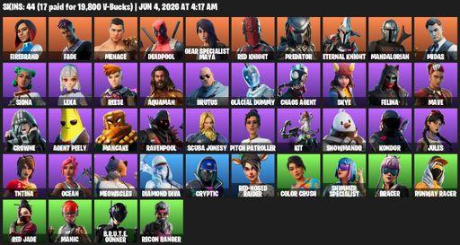 [PC/PSN/XBOX] | 44 skins | Leviathan Axe | Reaper Axe | Firebrand | Fade | Menace | Deadpool | Gear Specialist Maya | Red Knight | Predator | Full Access