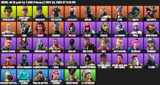 [PC] | 46 skins | OG STW | Omega | Reaper Axe | Trailblazer | Rose Team Leader | Warpaint | The Visitor | Catalyst | Drift | Lynx | Zenith | Calamity | Full Access