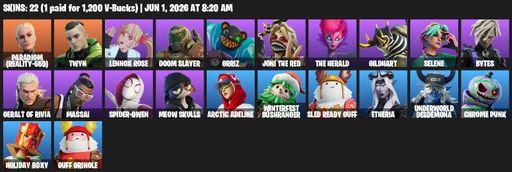 [PC/XBOX] | 22 skins | Paradigm (Reality-659) | Twyn | Lennox Rose | Doom Slayer | Grriz | Joni the Red | The Herald | Gildhart | Selene | Bytes | Full Access