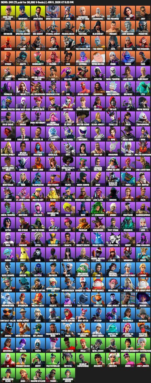 [PC/XBOX] | 245 skins | Merry Mint Axe | OG STW | Lara Croft | Rose Team Leader | Warpaint | John Wick | Spire Assassin | Lynx | Full Access