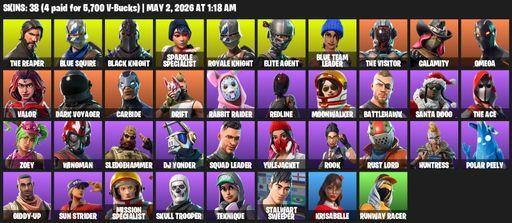 [PC/PSN/XBOX] | 38 skins | Floss | Take The L | Black Knight | Sparkle Specialist | Royale Knight | The Reaper | Elite Agent | Blue Squire | Omega | Full Access