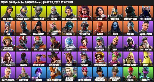 [PC/PSN] | 50 skins | Take The L | The Reaper | Elite Agent | Omega | Reaper Axe | Rogue Agent | Havoc | Sub Commander | Valor | Rox | Sentinel | Full Access