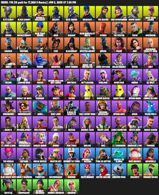 [PC/XBOX] | 115 skins | Take The L | Floss | OG STW | Black Knight | Sparkle Specialist | Royale Knight | The Reaper | Elite Agent | Blue Squire | Full Access
