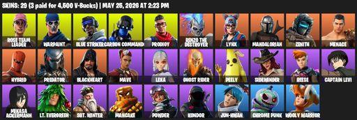 [PC/XBOX] | 29 skins | OG STW | Rose Team Leader | Warpaint | Blue Striker | Carbon Commando | Prodigy | Renzo the Destroyer | Lynx | Mandalorian | Full Access