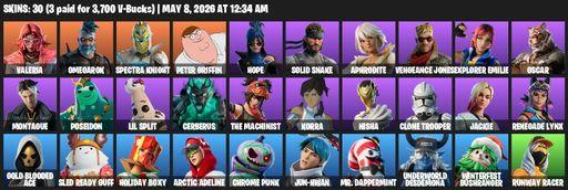 [PC/XBOX] | 30 skins | Valeria | Omegarok | Spectra Knight | Peter Griffin | Hope | Solid Snake | Aphrodite | Vengeance Jones | Explorer Emilie | Full Access