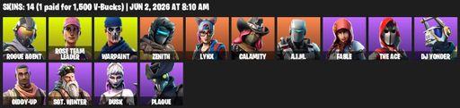 [PC/PSN/XBOX] | 14 skins | 1250 V-bucks | OG STW | Rogue Agent | Rose Team Leader | Warpaint | Zenith | Lynx | Calamity | A.I.M. | Fable | The Ace | Full Access