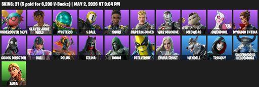 [PC/XBOX] | 21 skins | Undercover Skye | Slayer Juice WRLD | Mysterio | 1-Ball | Shuri | Captain Jones | War Machine | Meowdas | Gwenpool | Full Access