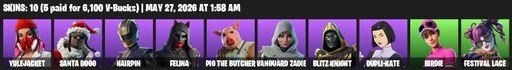 [PC/PSN/XBOX] | 10 skins | Yulejacket | Santa Dogg | Hairpin | Felina | Pig the Butcher | Vanguard Zadie | Blitz Knight | Dupli-Kate | Birdie | Full Access