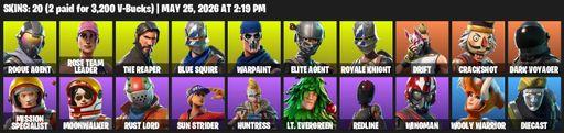[PC/PSN/XBOX] | 20 skins | Floss | Take The L | OG STW | Royale Knight | The Reaper | Elite Agent | Blue Squire | Rogue Agent | Rose Team Leader | Full Access