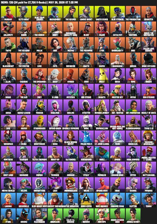 [PC/XBOX] | 139 skins | 600 V-bucks | Take The L | The Reaper | Elite Agent | Omega | Prodigy | Blue Team Leader | Breakpoint | Rogue Agent | Full Access