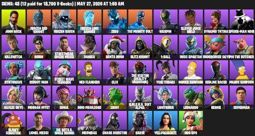 [PC/PSN/XBOX] | 48 skins | John Wick | Frozen Red Knight | Frozen Raven | Frozen Love Ranger | Zero | The Mighty Volt | Hairpin | Slayer Juice WRLD | Full Access
