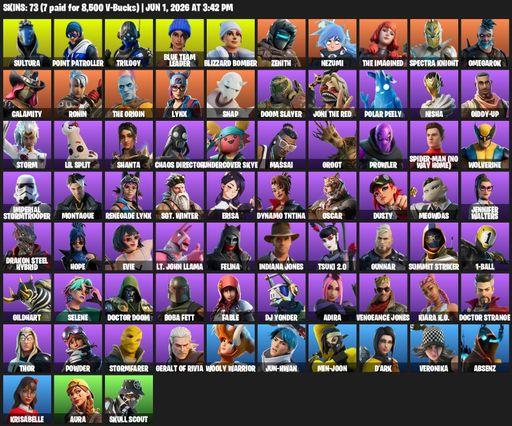 [PC/XBOX] | 73 skins | Sultura | Point Patroller | Trilogy | Blue Team Leader | Blizzard Bomber | Zenith | Nezumi | The Imagined | Spectra Knight | Full Access