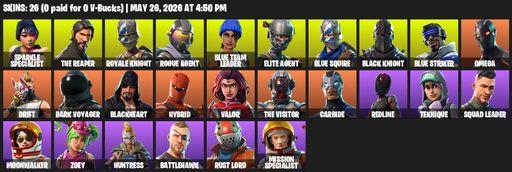 [PC/XBOX] | 26 skins | Take The L | Floss | Black Knight | Sparkle Specialist | Royale Knight | The Reaper | Elite Agent | Blue Squire | Omega | Full Access