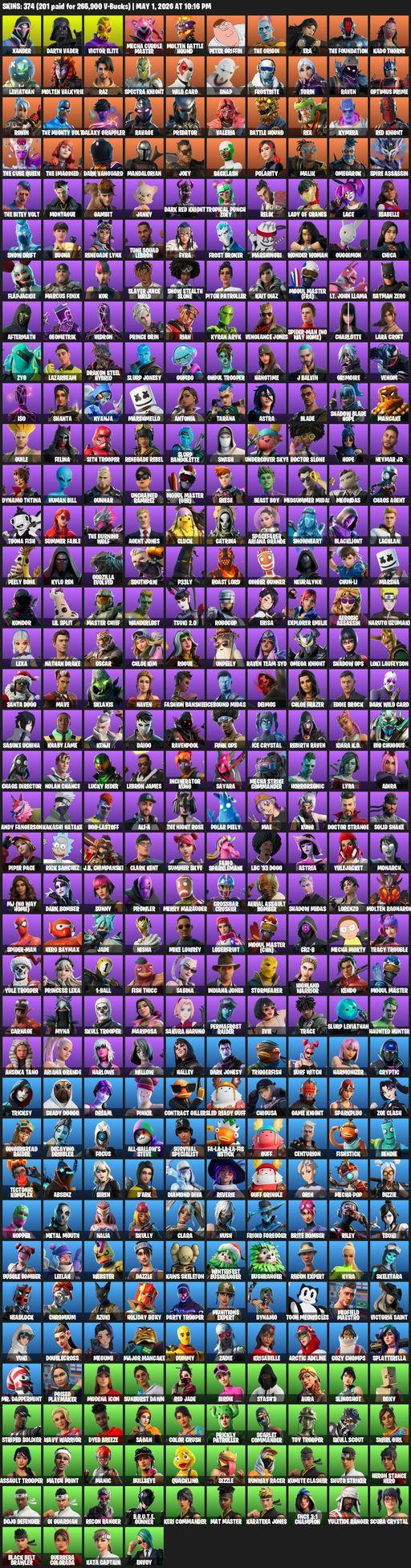 [PC/PSN/XBOX] | 374 skins | Lara Croft | Xander | Darth Vader | Victor Elite | Mecha Cuddle Master | Molten Battle Hound | Peter Griffin | The Origin | Full Access