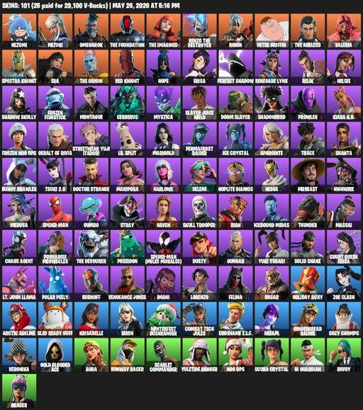 [PC/XBOX] | 101 skins | Nezumi | Mizuki | Omegarok | The Foundation | The Imagined | Renzo the Destroyer | Ronin | Peter Griffin | The Ageless | Full Access