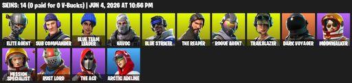 [PC/XBOX] | 14 skins | Take The L | The Reaper | Elite Agent | Sub Commander | Blue Team Leader | Havoc | Blue Striker | Rogue Agent | Trailblazer | Full Access