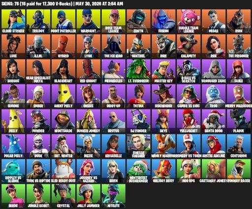 [PC/XBOX] | 75 skins | OG STW | Mako | Reaper Axe | Cloud Striker | Trilogy | Point Patroller | Warpaint | Rose Team Leader | Zenith | Fusion | Full Access