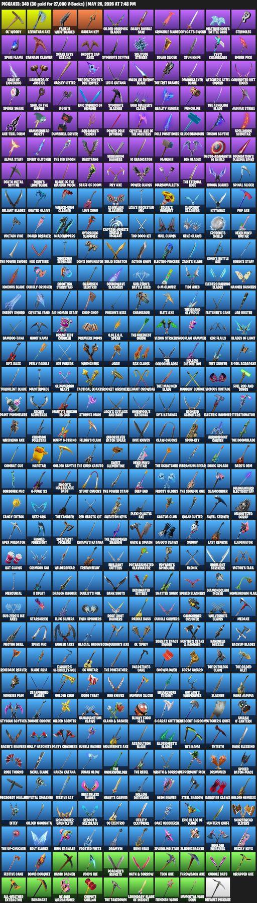 [PC/PSN] | 320 skins | Leviathan Axe | Lara Croft | Joey | Eternal Knight | Valeria | Raz | Peter Griffin | Menace | Deadpool | Son Goku | Kymera | Full Access