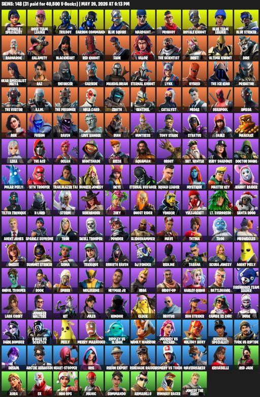 [PC/XBOX] | 148 skins | Floss | OG STW | Renegade Raider | Sparkle Specialist | Royale Knight | Blue Squire | Omega | Lara Croft | Rose Team Leader | Full Access