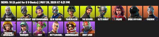 [PC/PSN/XBOX] | 16 skins | Take The L | Floss | Royale Knight | The Reaper | Elite Agent | Blue Squire | Havoc | Sub Commander | Trailblazer | Valor | Full Access