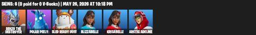 [PC/PSN/XBOX] | 6 skins | Renzo the Destroyer | Polar Peely | Sled Ready Guff | Blizzabelle | Krisabelle | Arctic Adeline | The Destroyer's Destroyer | Full Access