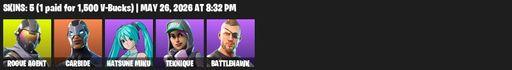 [PC/PSN/XBOX] | 5 skins | Rogue Agent | Carbide | Hatsune Miku | Teknique | Battlehawk | Gale Force | Positron | Mercurial | Nanner Bashers | Full Access