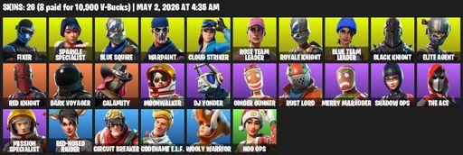 [PC/PSN/XBOX] | 26 skins | 3890 V-bucks | Floss | Take The L | OG STW | Black Knight | Sparkle Specialist | Royale Knight | Elite Agent | Blue Squire | Full Access