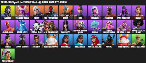 [PC/PSN/XBOX] | 31 skins | Xander | The Cube Queen | Torin | The Foundation | Ronin | Kor | Harlowe | Carnage | Cube Assassin | Haven | Spider-Man | Full Access