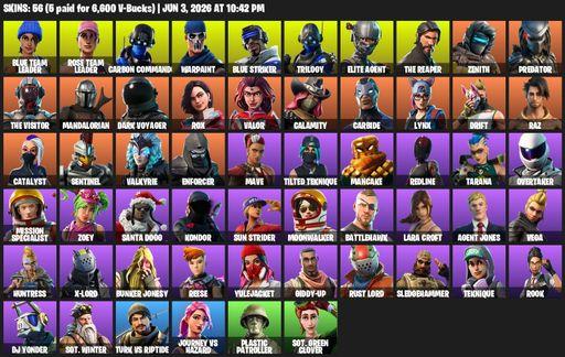 [PC/XBOX] | 56 skins | Take The L | OG STW | The Reaper | Elite Agent | Lara Croft | Mako | Reaper Axe | Blue Team Leader | Rose Team Leader | Full Access