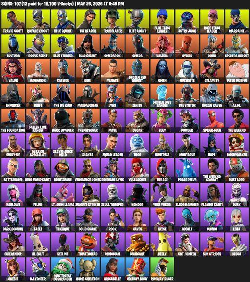 [PC/XBOX] | 107 skins | Take The L | OG STW | Travis Scott | Royale Knight | The Reaper | Elite Agent | Blue Squire | Omega | Trailblazer | Full Access