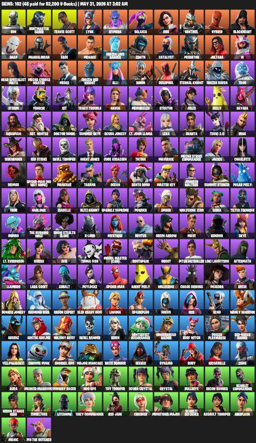 [PC/PSN/XBOX] | 162 skins | Leviathan Axe | Travis Scott | Lara Croft | Eon | Huntmaster Saber | Lynx | Kymera | Galaxia | Rox | Sentinel | Hybrid | Full Access