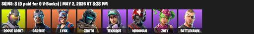 [PC/PSN] | 8 skins | Rogue Agent | Carbide | Lynx | Zenith | Teknique | Wingman | Zoey | Battlehawk | Scratchmark | Scorcher | Lollipopper | Positron | Full Access