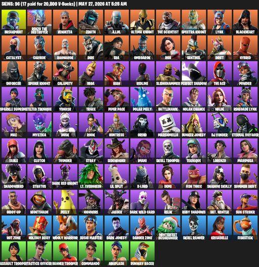[PC/XBOX] | 96 skins | Breakpoint | Renzo the Destroyer | Vendetta | Zenith | A.I.M. | Ultima Knight | The Scientist | Spectra Knight | Lynx | Full Access
