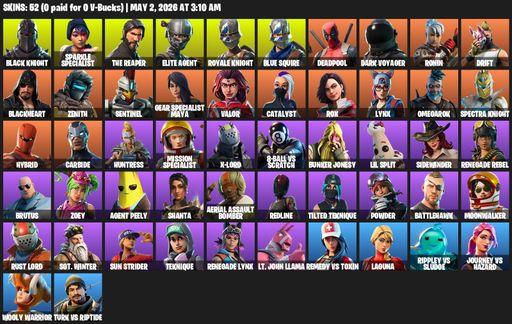 [PC/PSN] | 52 skins | Floss | Take The L | Black Knight | Sparkle Specialist | Royale Knight | The Reaper | Elite Agent | Blue Squire | Deadpool | Full Access