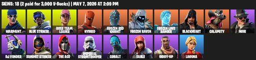 [PC/PSN/XBOX] | 18 skins | 1400 V-bucks | OG STW | Warpaint | Blue Striker | Rose Team Leader | Hybrid | Frozen Red Knight | Frozen Raven | Full Access