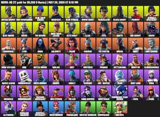 [PC/PSN/XBOX] | 68 skins | Floss | Take The L | OG STW | Black Knight | Sparkle Specialist | Royale Knight | The Reaper | Elite Agent | Blue Squire | Full Access