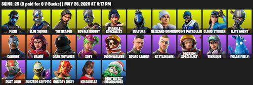 [PC/XBOX] | 25 skins | Take The L | Floss | Sparkle Specialist | Royale Knight | The Reaper | Elite Agent | Blue Squire | Fixer | Sultura | Full Access