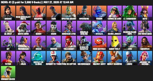 [PC/PSN/XBOX] | 41 skins | 600 V-bucks | Sorana | Gear Specialist Maya | Deadpool | Fade | Spectra Knight | Omegarok | Fusion | Cameo vs Chic | Full Access