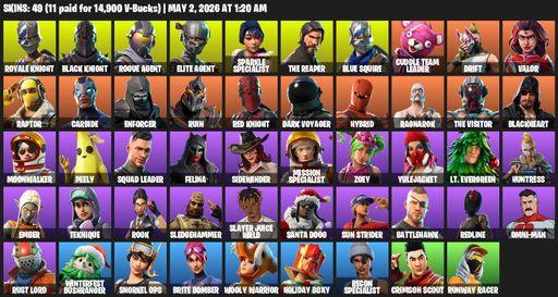 [PC/PSN/XBOX] | 49 skins | Floss | Take The L | Black Knight | Sparkle Specialist | Royale Knight | The Reaper | Elite Agent | Blue Squire | Full Access
