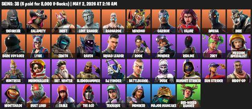 [PC/PSN] | 38 skins | Take The L | Omega | Enforcer | Calamity | Drift | Love Ranger | Ragnarok | Wukong | Carbide | Valor | Dire | Dark Voyager | Full Access