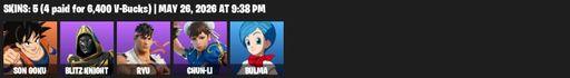 [PC/PSN/XBOX] | 5 skins | Son Goku | Blitz Knight | Ryu | Chun-Li | Bulma | Dumbbell Driver | Power Pole (Nyoibo) | Signpost Pummeler | Backup Blades | Full Access