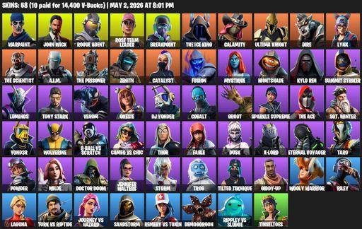 [PC/PSN] | 58 skins | OG STW | Warpaint | John Wick | Rogue Agent | Rose Team Leader | Breakpoint | The Ice King | Calamity | Ultima Knight | Dire | Full Access