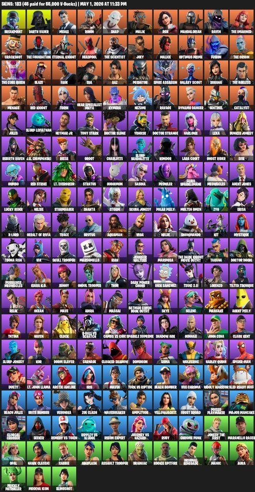 [PC/PSN/XBOX] | 183 skins | Lara Croft | Breakpoint | Darth Vader | Midas | Ronin | Snap | Malik | Rox | Mandalorian | Raven | The Imagined | Full Access
