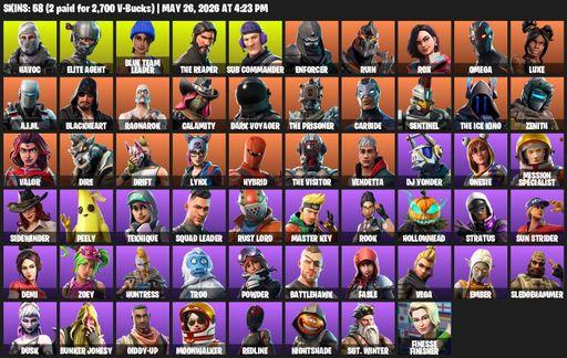 [PC/XBOX] | 58 skins | Take The L | The Reaper | Elite Agent | Omega | Havoc | Blue Team Leader | Sub Commander | Enforcer | Ruin | Rox | Luxe | Full Access