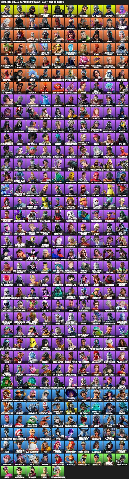 [PC/PSN/XBOX] | 365 skins | Take The L | Floss | OG STW | IKONIK | Royale Knight | The Reaper | Elite Agent | Blue Squire | Omega | Rogue Agent | Full Access
