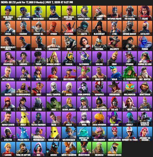 [PC/XBOX] | 98 skins | OG STW | Omega | Mako | Reaper Axe | Blue Team Leader | Blue Striker | Breakpoint | Warpaint | Rose Team Leader | Rogue Agent | Full Access