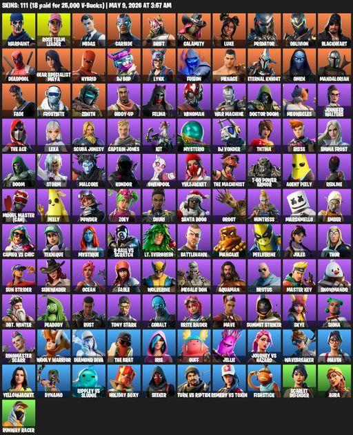 [PC/PSN/XBOX] | 111 skins | OG STW | Reaper Axe | Warpaint | Rose Team Leader | Midas | Carbide | Drift | Calamity | Luxe | Predator | Oblivion | Full Access