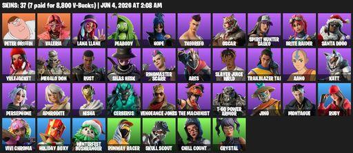 [PC/XBOX] | 37 skins | Peter Griffin | Valeria | Lana Llane | Peabody | Hope | TheGrefg | Oscar | Spirit Hunter Saeko | Brite Raider | Santa Dogg | Full Access